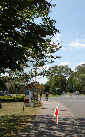 Ribnitzer Moor-Tour - Ampel gerade aus über die Bäderstraße Richtung Dierhagen Strand