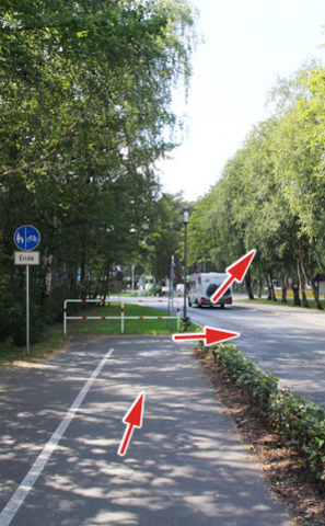 Ribnitzer Moor-Tour - gerade aus, dann Hauptstraße rechts zum Ausgangspunkt