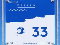 Schild Strandaufgang 33 Ostseebad Prerow